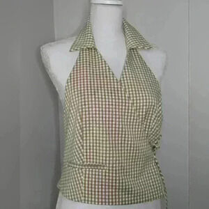 Zara Tan and White Halter Vest